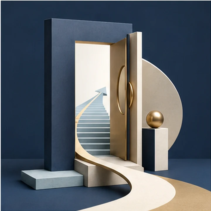 Puerta abstracta que representa el inicio formal de una empresa